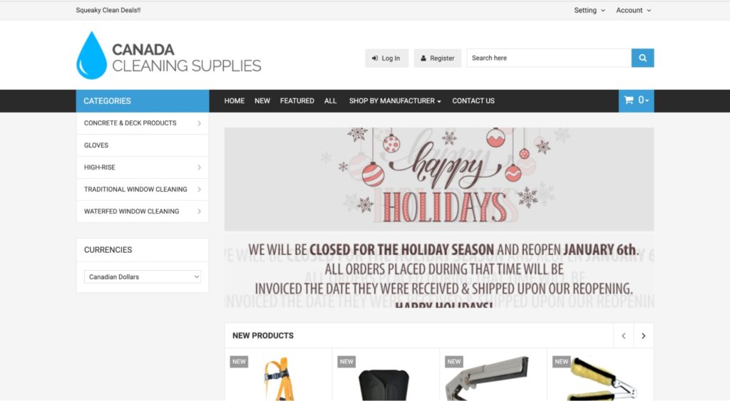 Canada Cleaning Supplies Homepage