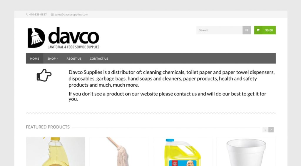 Davco Janitorial and Food Service Supplies Homepage
