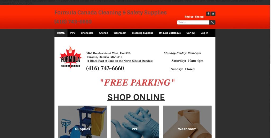 Formula Canada Cleaning & Safety Supplies Homepage