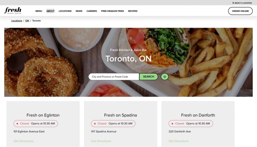 Fresh on Eglinton's Homepage