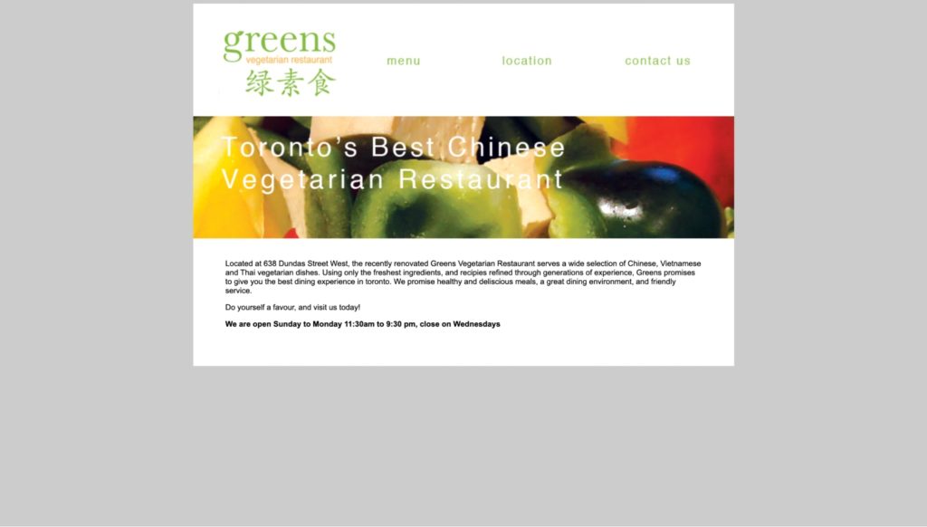 Greens Vegetarian's Homepage