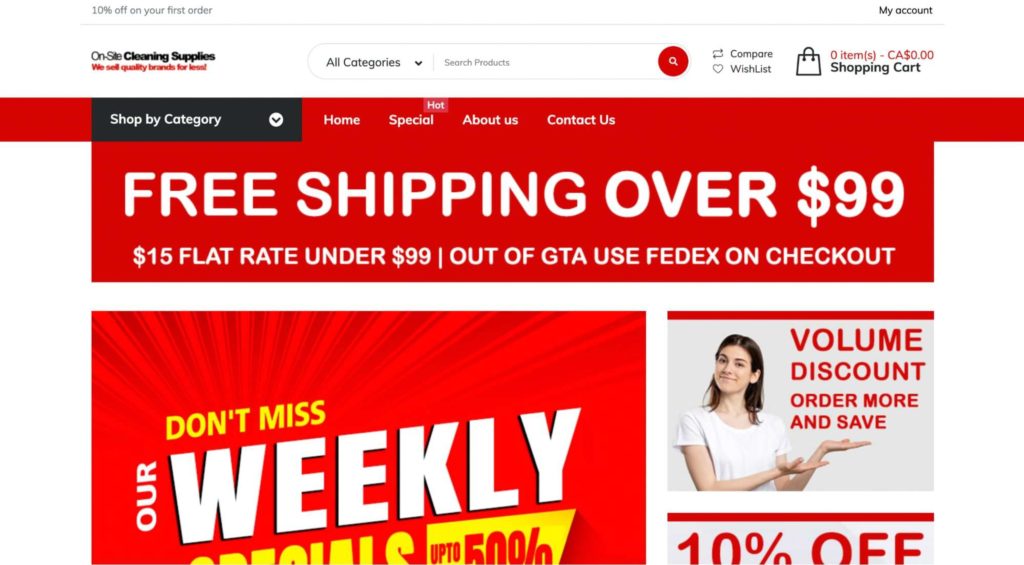 On-Site Cleaning Supplies Homepage