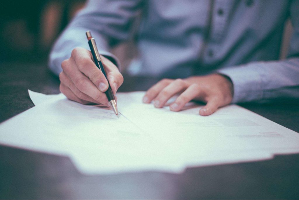 Sign the agreement.