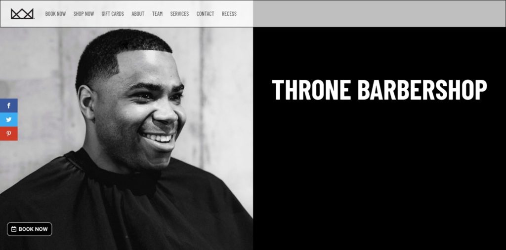 Throne Barbershop's Homepage