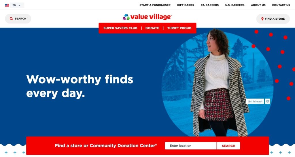 Value Village's Homepage
