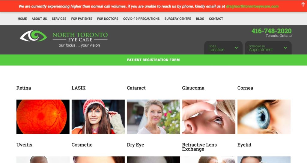 North Toronto Eye Care's Homepage