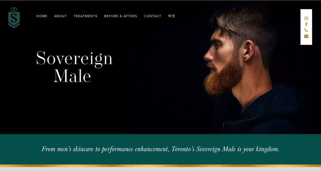 Sovereign Male Wellness Clinic's Homepage