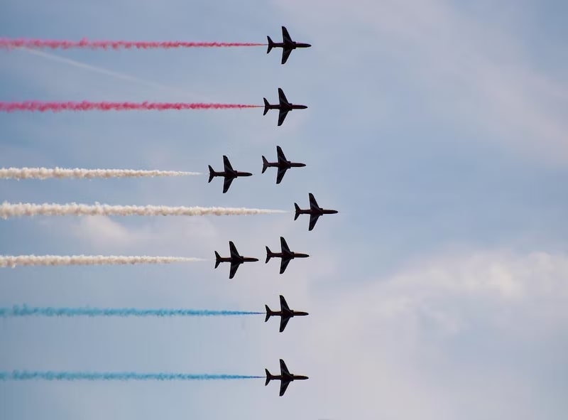 Modern military jets, vintage warbirds, and thrilling aerobatics make up the air show