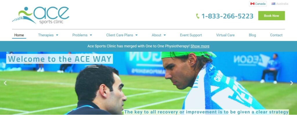 Ace Sports Clinic's Homepage