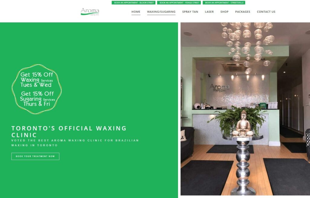Aroma Waxing Clinic's Homepage