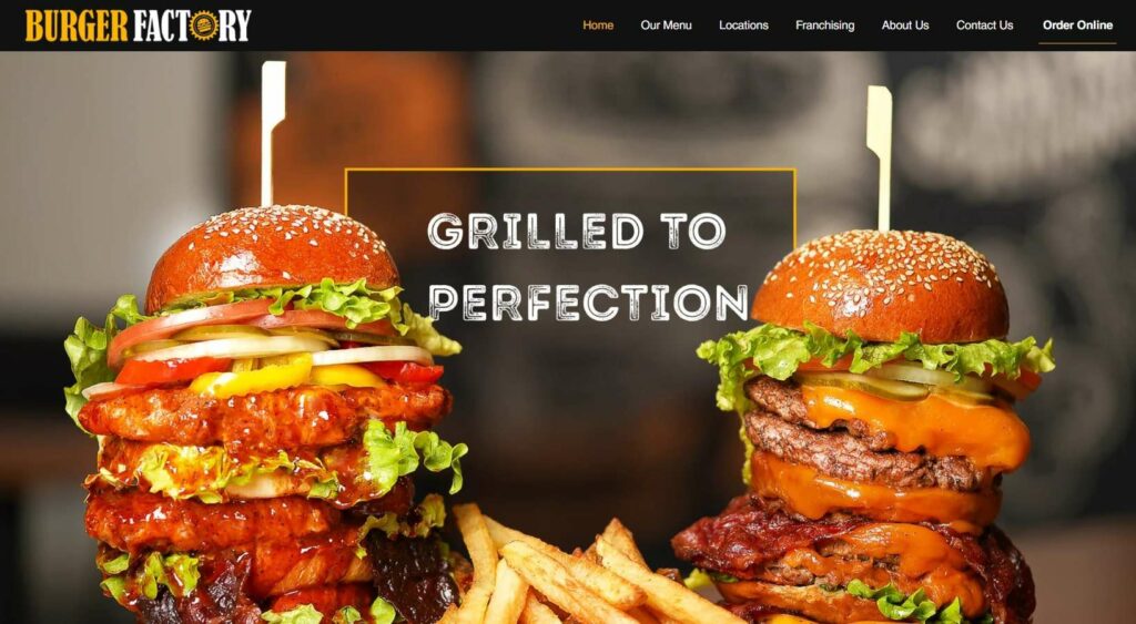Burger Factory's Homepage