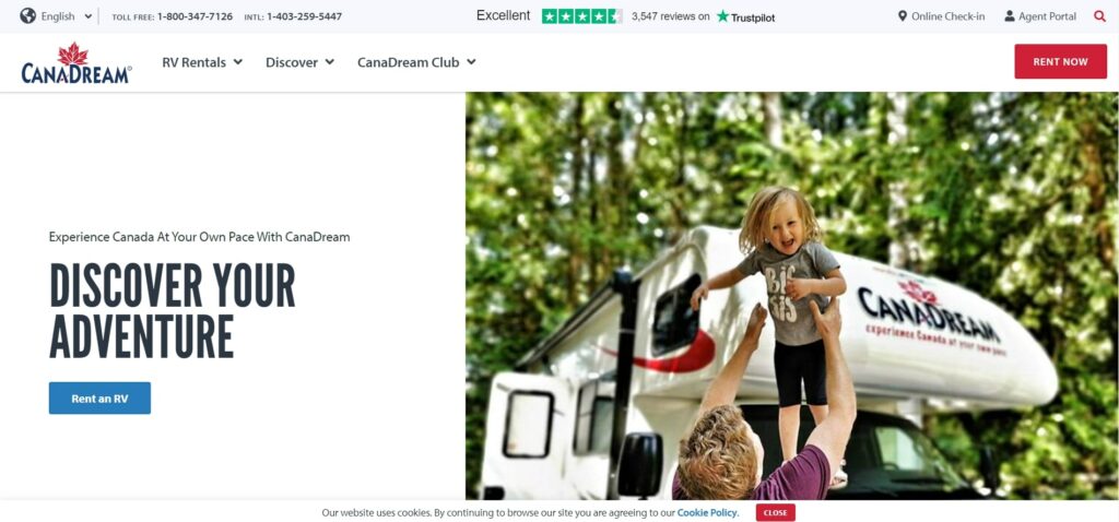 CanaDream RV Rentals & Sales Toronto's Homepage