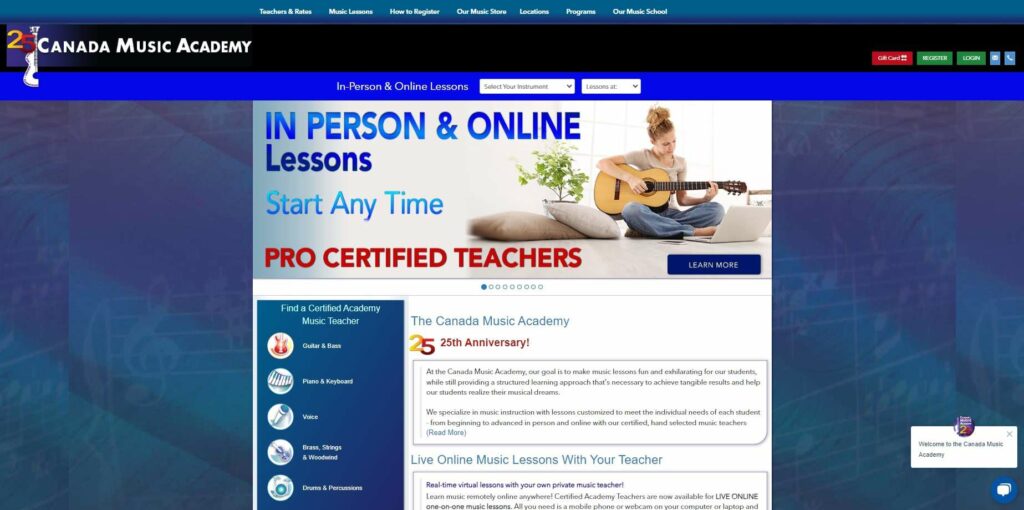Canada Music Academy's Homepage