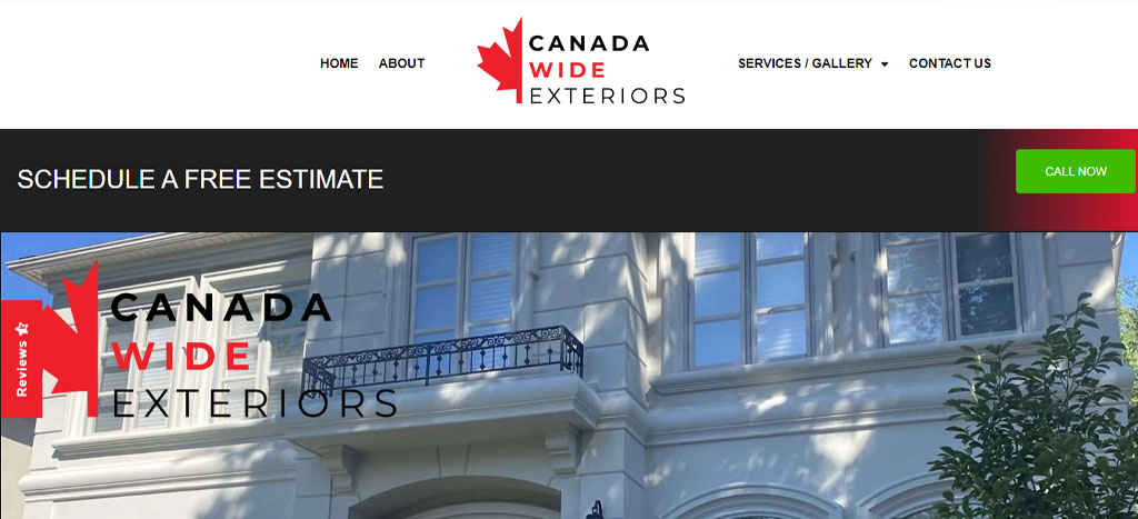 Canada Wide Exteriors Homepage