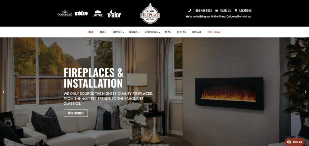 Classic Fireplace and BBQ Store's Homepage