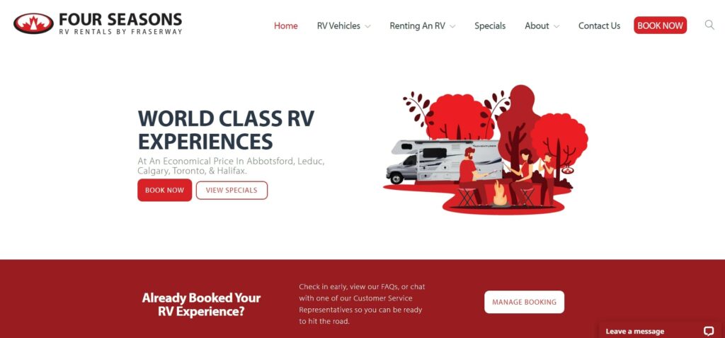 Four Seasons- The Best Value RV Rentals In Toronto's Homepage