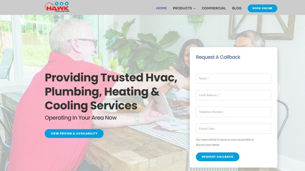 Hawk Home Services Homepage