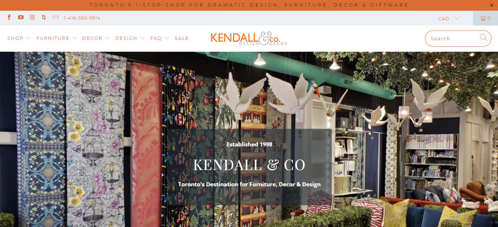 KENDALL & Co. Design + Decor's Homepage