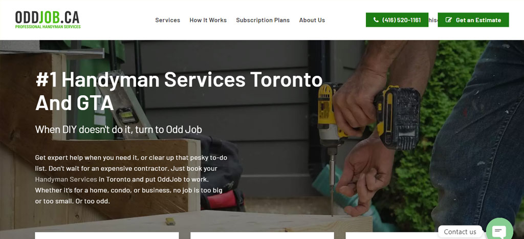 Oddjob Handyman Services Homepage