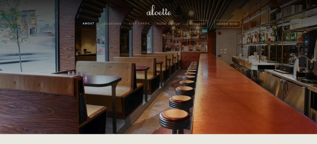 Aloette Restaurant's Homepage