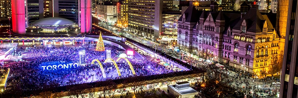 Attend the Cavalcade of Lights at Nathan Phillips Square