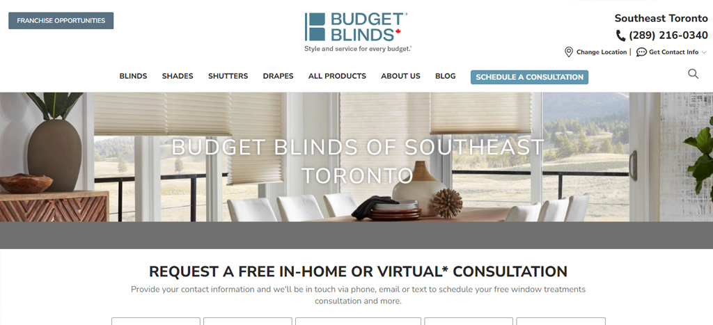Budget Blinds of Southeast Toronto's Homepage