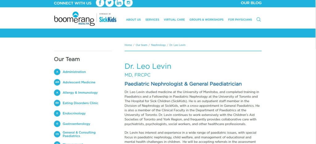 Dr. Leo Levin – Hospital For Sick Children's Homepage