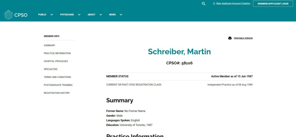 Dr. Martin Schreiber – St. Michael's Health Centre's Homepage