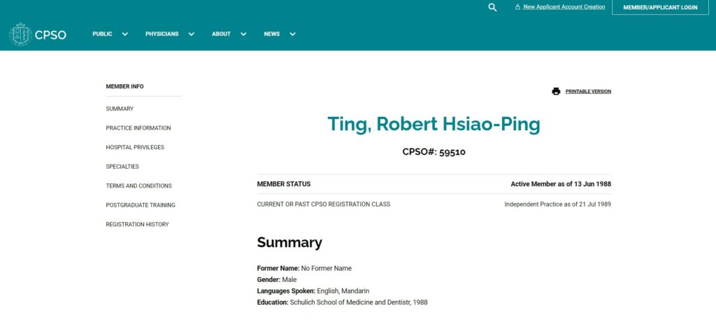 Dr. Robert Ting – The Scarborough Hospital's Homepage