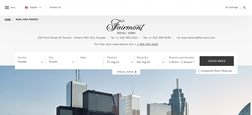 Fairmont Royal York's Homepage