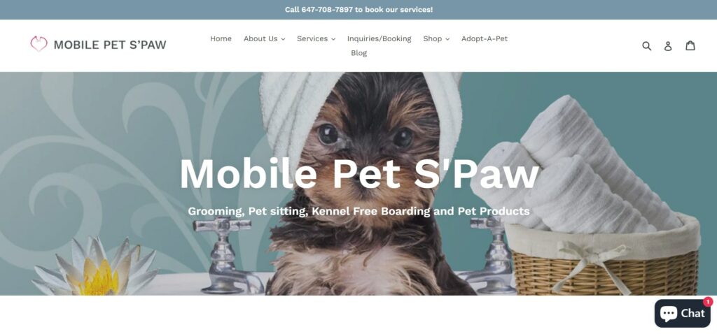 Mobile Pet S'Paw's Homepage