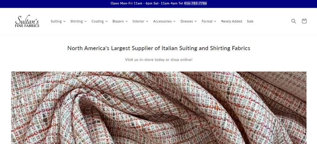 Sultan's Fine Fabrics Homepage