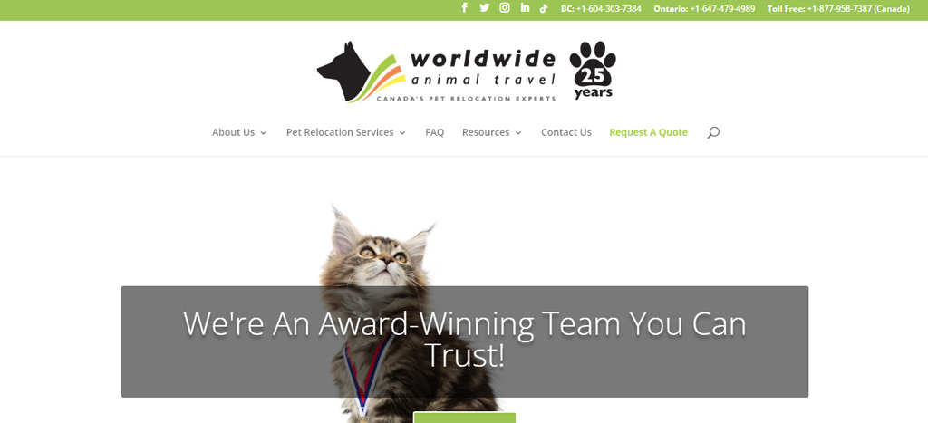 Worldwide Animal Travel's Homepage