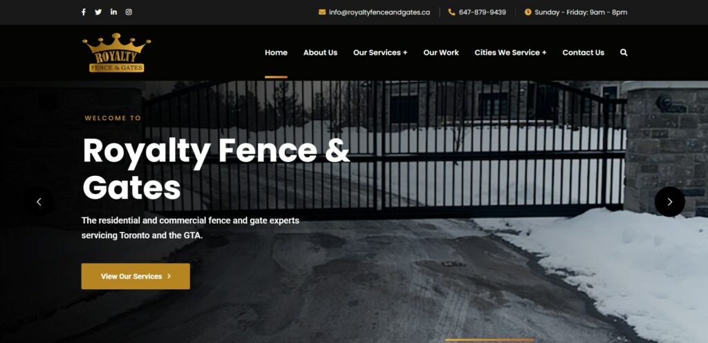 Royalty Fence & Gates Homepage