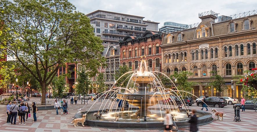 Check out the fountain at Berczy Park