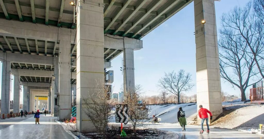 Go for a fun skate under the Gardiner bridge