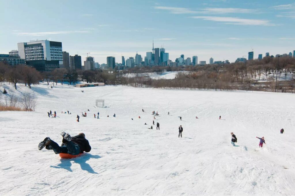 Go tobogganing with family and friends at Bickford Park