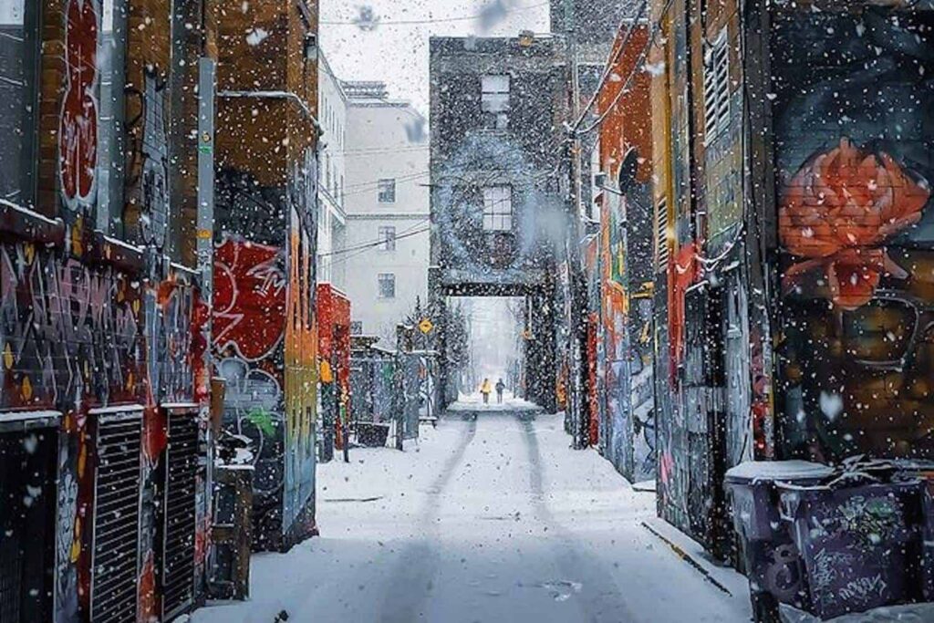 Take a look at the cool art in Graffiti Alley