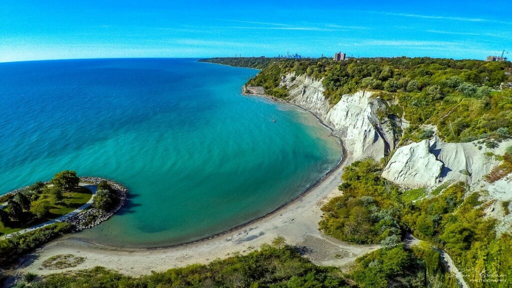 Walk along the hiking trails in Scarborough Bluffs
