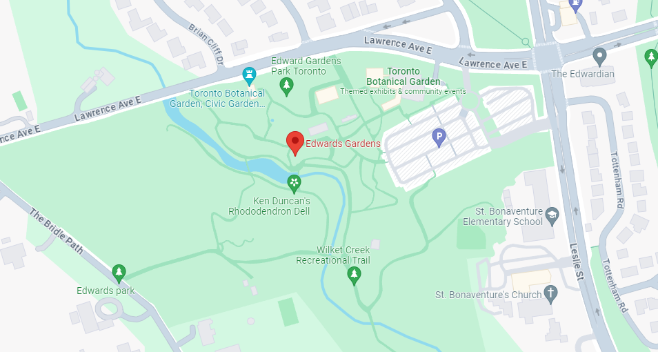 Map of Edwards Gardens