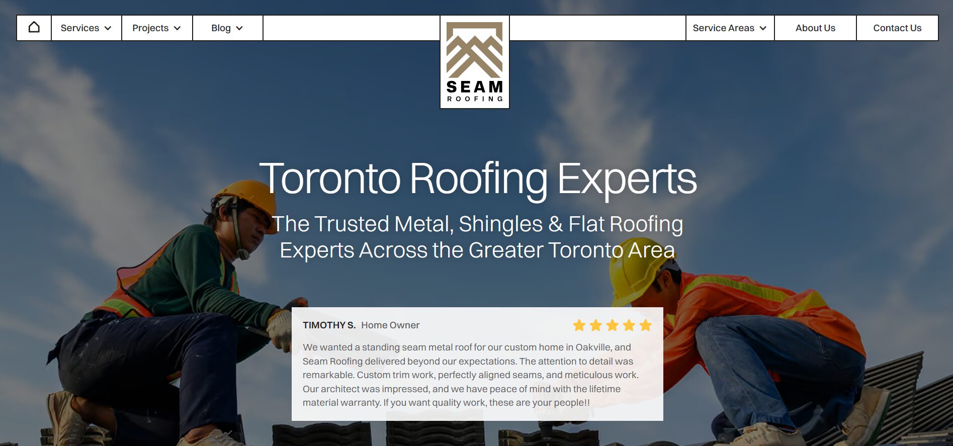seam roofing homepage