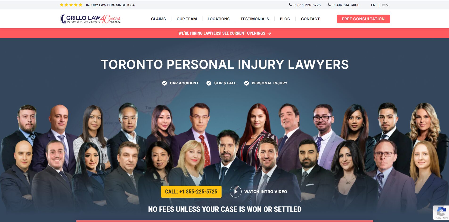 Grillo Law Personal Injury Lawyers homepage
