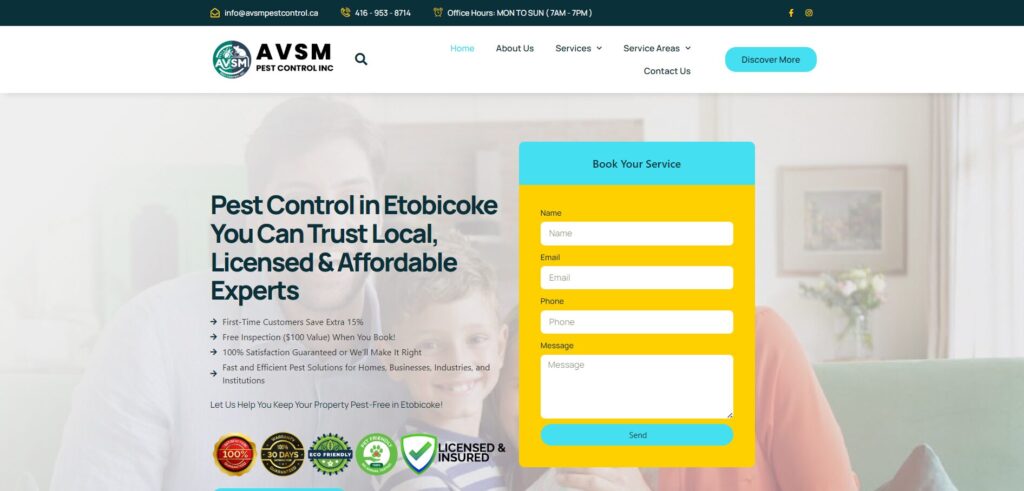 avsm pest control homepage