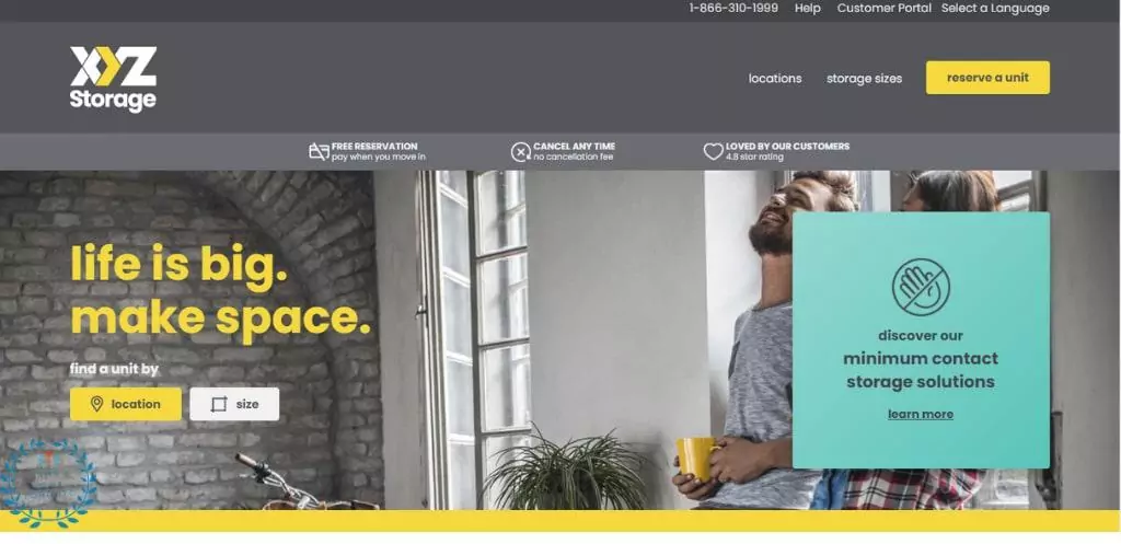 XYZ Storage's Homepage