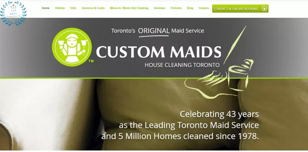 Custom Maids Toronto's Homepage