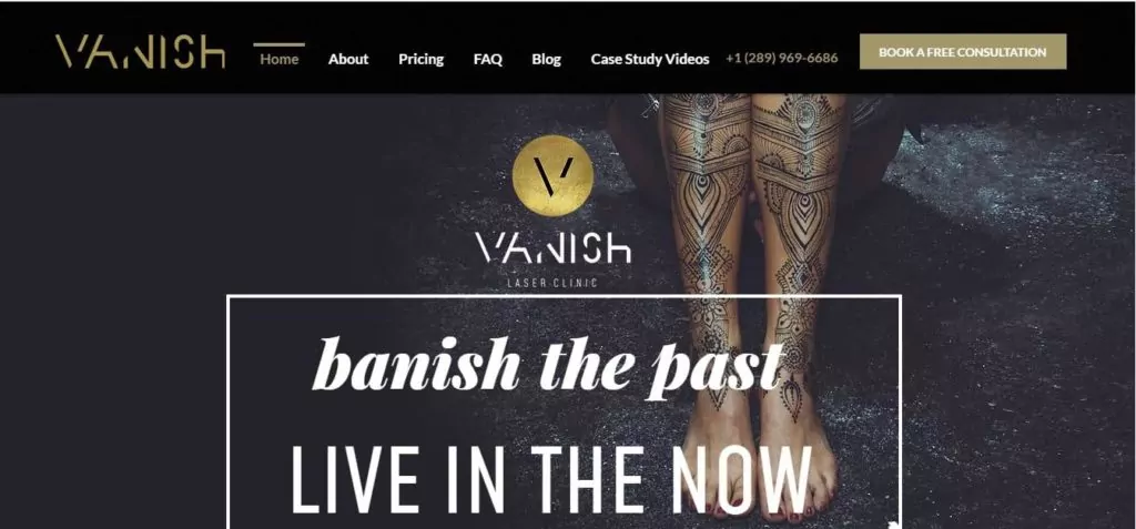 Vanish Clinic's Homepage