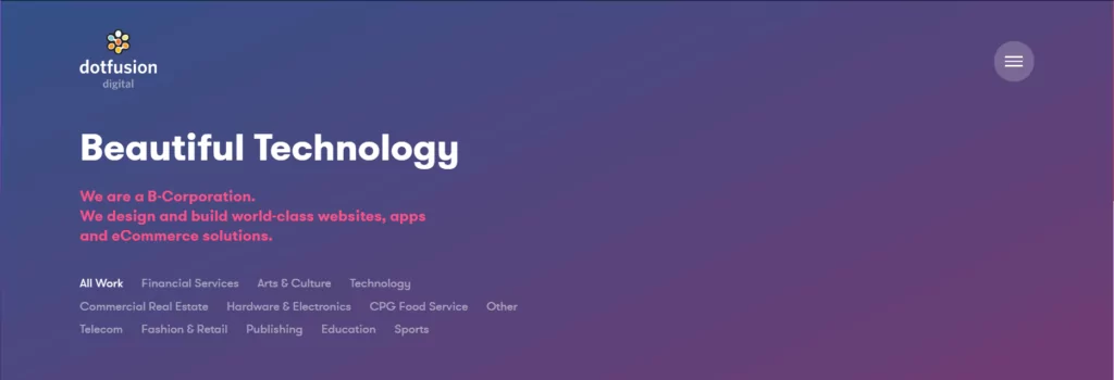 Dotfusion Digital Agency Homepage