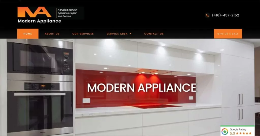 Modern Appliance's Homepage