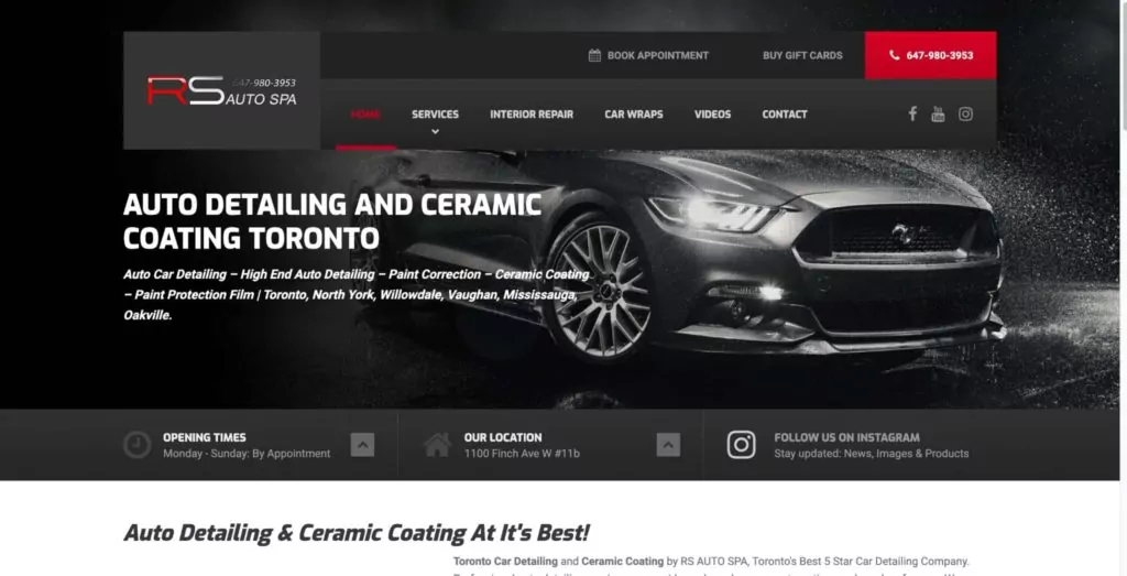 RS AUTO SPA | Ceramic Coating & Best Car Detailing Toronto's Homepage