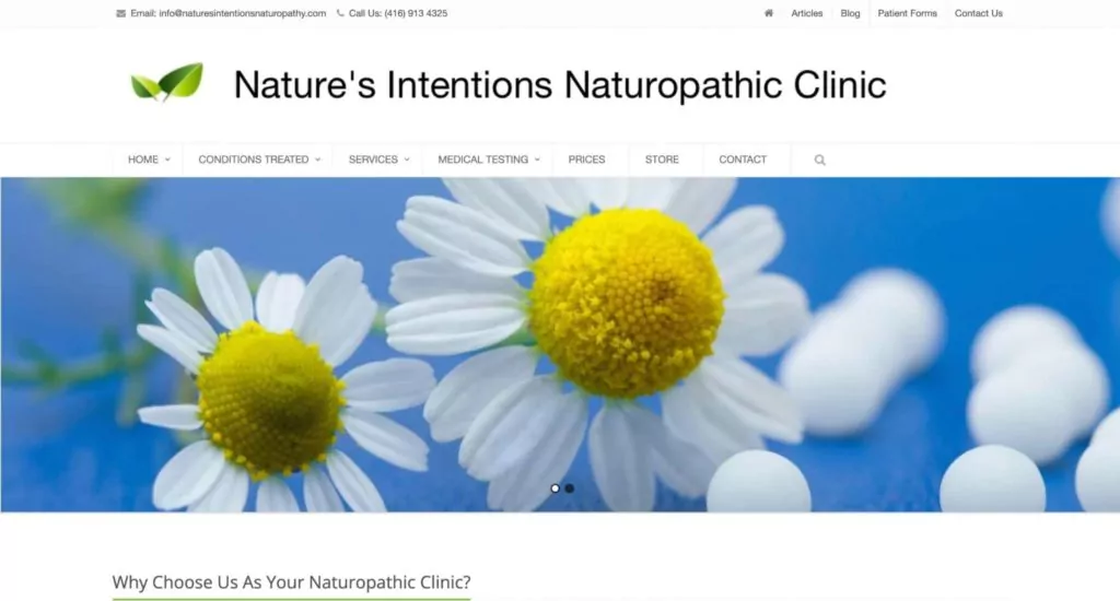 Nature's Intentions Naturopathic Clinic's Homepage